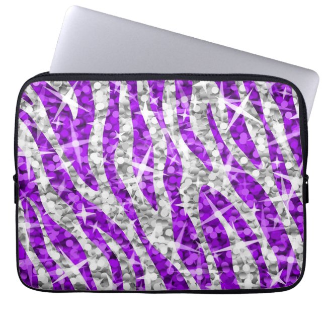 Glitz Zebra Purple 13" laptop sleeve (Front)
