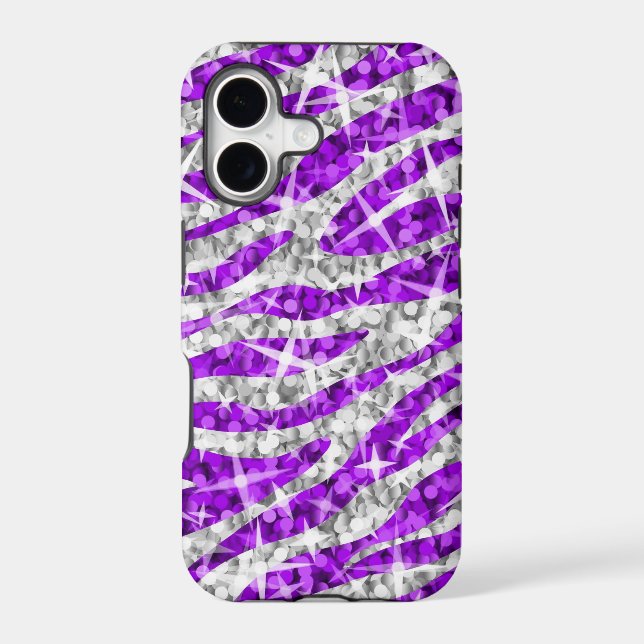 Glitz Zebra Purple iPhone horizontal (Back)