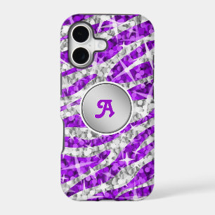 Glitz Zebra Purple monogram iPhone case 'silver'