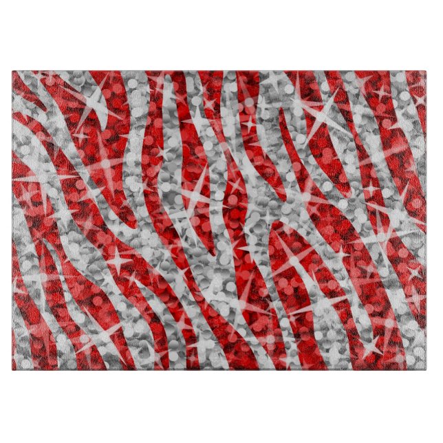 Glitz Zebra Red cutting board (Front)
