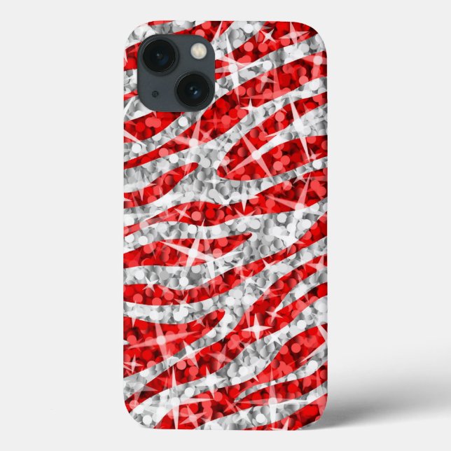 Glitz Zebra Red iPhone case (Back)