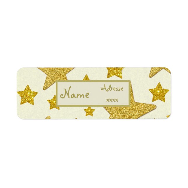 Glitzersterne, Return Address Label (Front)