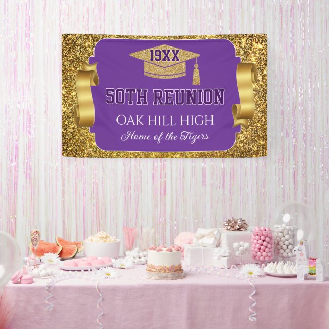 Glitzy 50th Class Reunion Banner (Party)