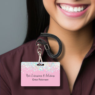 Glitzy Beauty Trade Show Name Badges ID Badge