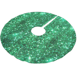 Glitzy Emerald Green Glitter Brushed Polyester Tree Skirt