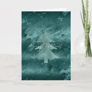 Glitzy Emerald Green Ombre Marble               Card
