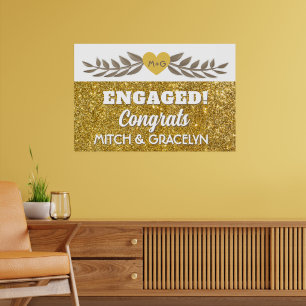 Glitzy Engagement wall art poster