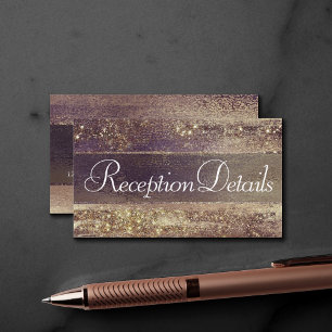 Glitzy Foil   Golden Bronze Copper Glam Reception Enclosure Card