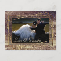 Glitzy Foil | Golden Bronze Copper Photo Thank You