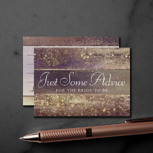 Glitzy Foil   Golden Bronze Faux Sparkle Advice Enclosure Card