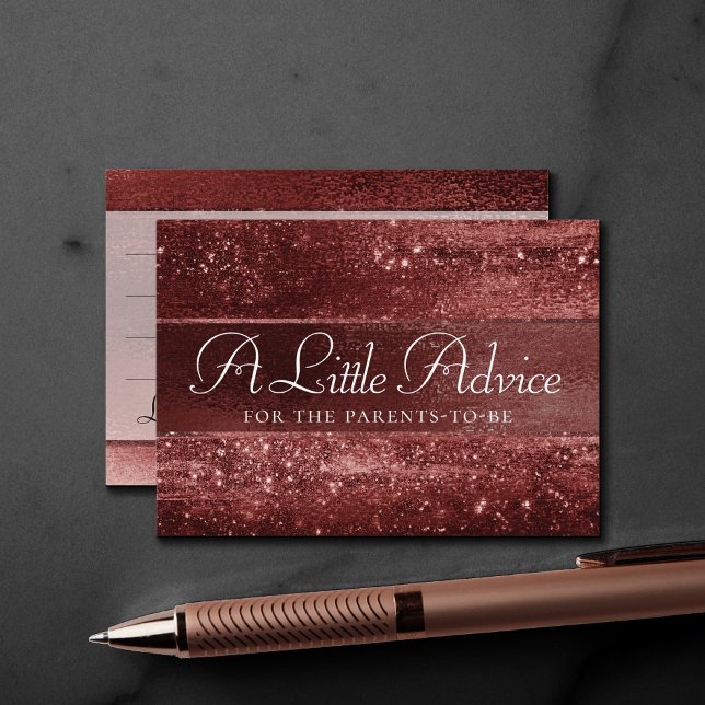 Glitzy Foil | Henna Crimson Red Faux Shine Advice Enclosure Card (Creator Uploaded)