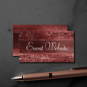 Glitzy Foil   Henna Crimson Red Sparkle Website Enclosure Card
