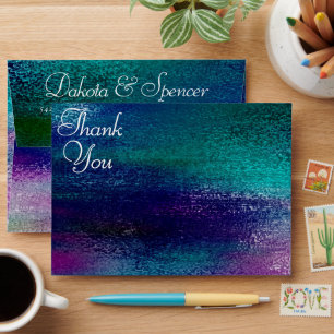 Glitzy Foil   Holographic Iridescent Thank You Envelope