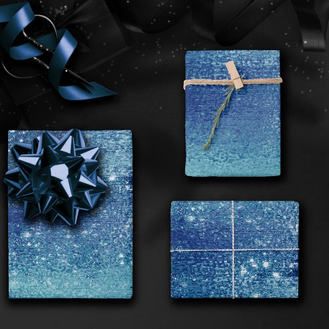 Glitzy Foil | Ice Blue Faux Iridescent Shimmer Wrapping Paper Sheet (Creator Uploaded)