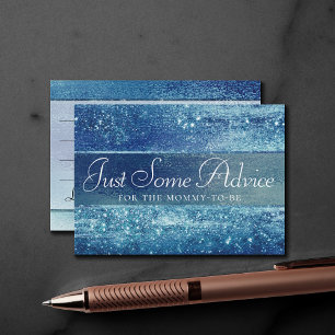 Glitzy Foil   Ice Blue Iridescent Sparkle Advice Enclosure Card