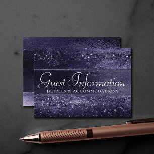 Glitzy Foil Indigo Midnight Purple Guest Details Enclosure Card