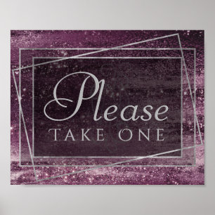 Glitzy Foil Mauve Pink Dusty Rose Take One Poster