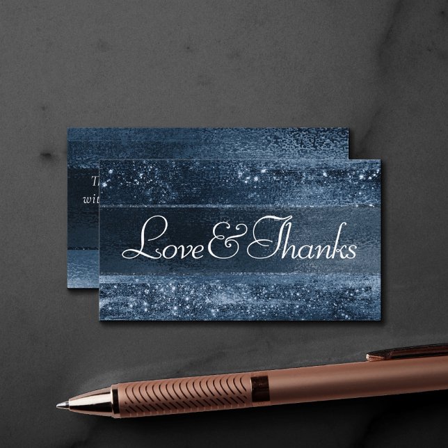 Glitzy Foil | Navy Blue Sparkle Love and Thanks Enclosure Card (Creator Uploaded)