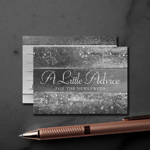 Glitzy Foil   Platinum Silver Faux Chrome Advice Enclosure Card