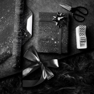 Glitzy Foil   Platinum Silver Faux Chrome Shimmer Wrapping Paper