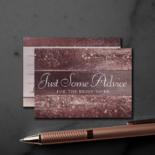 Glitzy Foil   Rose Gold Mauve Blush Pink Advice Enclosure Card