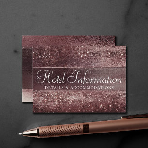 Glitzy Foil   Rose Gold Mauve Pink Blush Details Enclosure Card