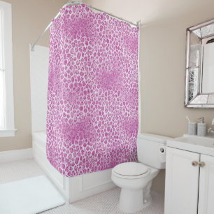 Glitzy Girly Pink Leopard Print Shower Curtain