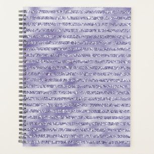 Glitzy Girly Purple Glitter Stripes Planner