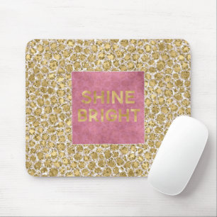 Glitzy Glam Gold Blush Glitter Leopard Print       Mouse Pad