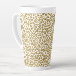 Glitzy Glam Gold Glitter Leopard Print       Latte Mug