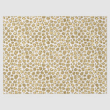 Glitzy Glam Gold White Glitter Leopard Print    