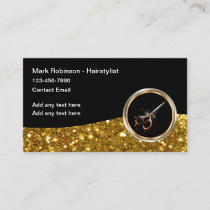 Glitzy Glam Hairstylist Appointment Business Cards