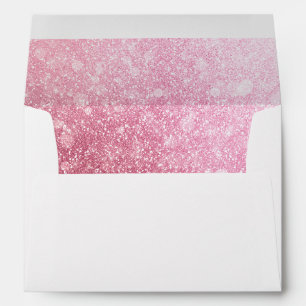 Glitzy Glam Pink Sparkle Sweet 16 Birthday Envelope
