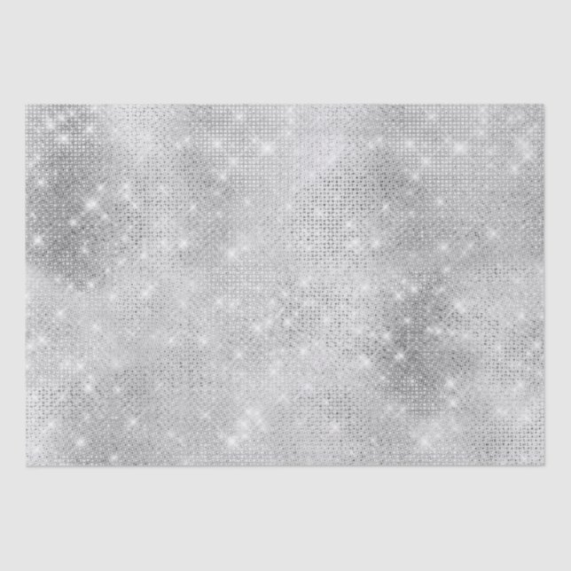 Glitzy Glam Silver Sparkle Tissue Paper (Front)