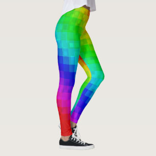 Glitzy Glamour Rainbow Mosaic Tile Ladies Legging. Leggings