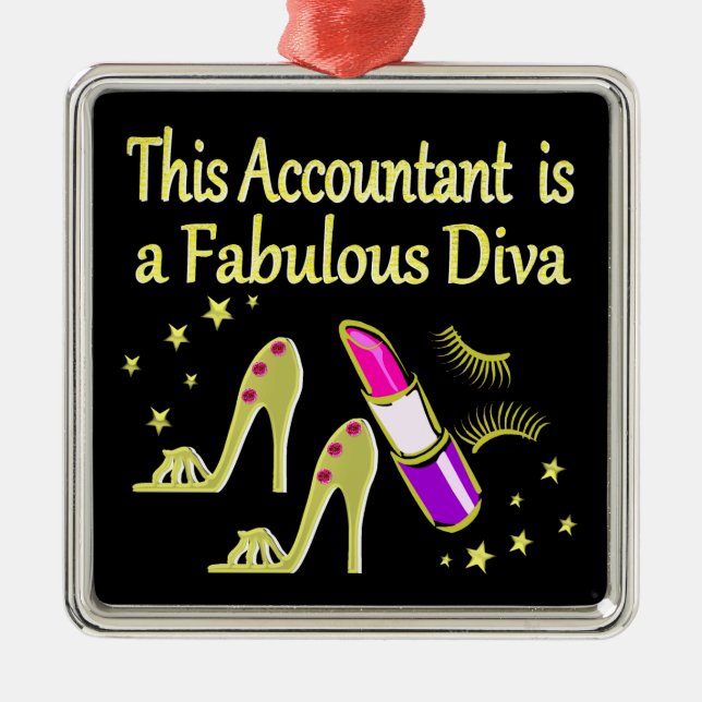 GLITZY GOLD ACCOUNTANT DESIGN METAL ORNAMENT (Front)