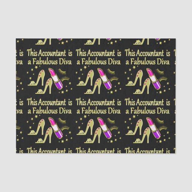 GLITZY GOLD ACCOUNTANT DESIGN TISSUE PAPER (Front)