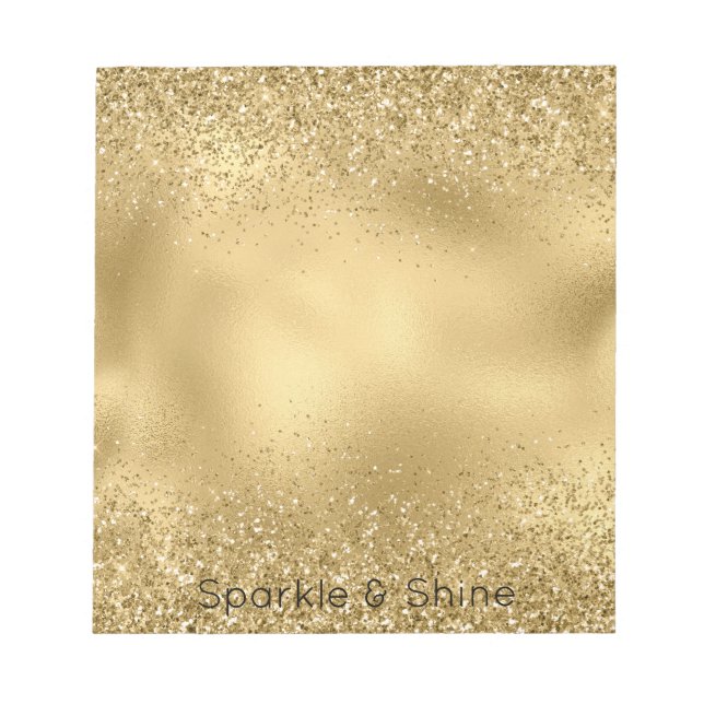 Glitzy Gold Glam Glitter Sparkle       Notepad (Front)