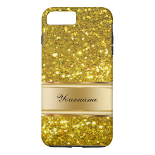 Glitzy Gold Glitter Monogram iPhone 8 Plus/7 Plus Case