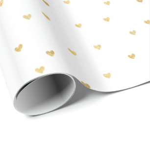 Glitzy Gold Hearts Wrapping Paper