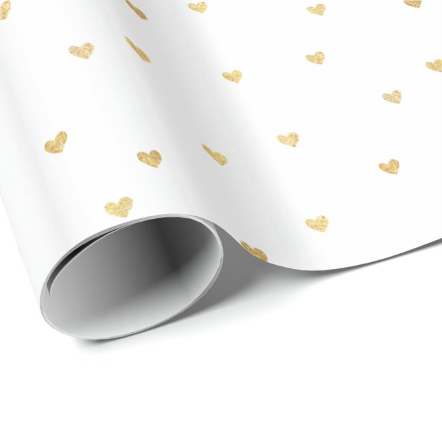 Glitzy Gold Hearts Wrapping Paper (Roll Corner)