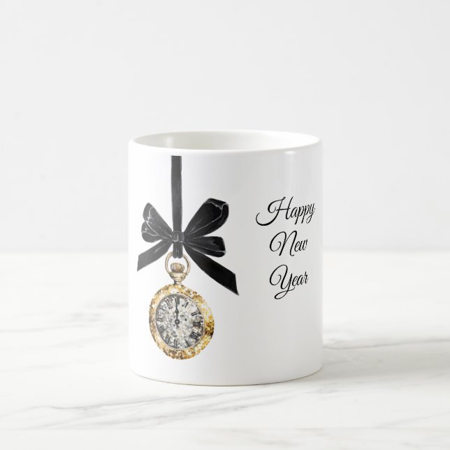 Glitzy Gold Silver New Year Midnight Hour   Coffee Mug (Center)