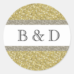 Glitzy Gold Silver Personalised Seal