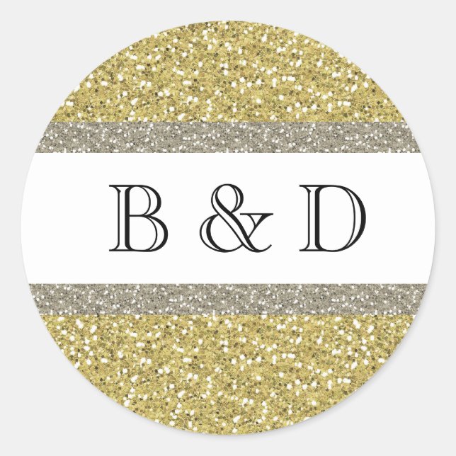 Glitzy Gold Silver Personalised Seal (Front)