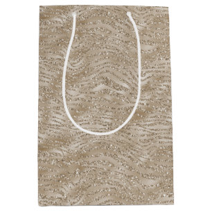 Glitzy Gold Zebra Print Medium Gift Bag