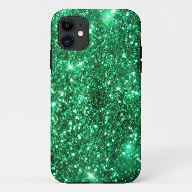 Glitzy Green Glitter Case-Mate iPhone Case (Back)