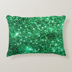 Glitzy Green Glitter Decorative Cushion