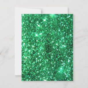 Glitzy Green Glitter Invitation