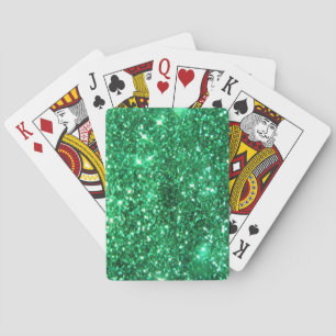 Glitzy Green Glitter Playing Cards