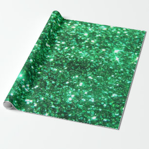 Glitzy Green Glitter Wrapping Paper